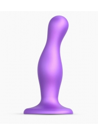 Фиолетовая насадка Strap-On-Me Dildo Plug Curvy size M - Strap-on-me - купить с доставкой в Бийске