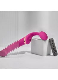 Ярко-розовый безремневой страпон Multi Orgasm Bendable Strap-On size XL с клиторальной стимуляцией - Strap-on-me - купить с доставкой в Бийске