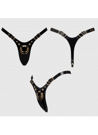 Черный пояс для фиксации насадок Strap-On-Me Leatherette Harness Fabulous - Strap-on-me - купить с доставкой в Бийске