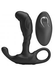 Черный изогнутый массажёр простаты с вибрацией и пультом ДУ - Baile - в Бийске купить с доставкой