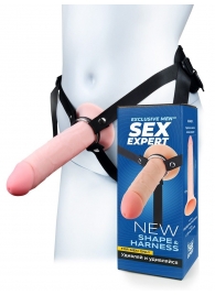 Мужской полый страпон на регулируемых ремешках - 22 см. - Sex Expert - купить с доставкой в Бийске