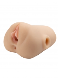 Телесный мастурбатор с вибрацией Double Pounder Vibrating Squeeze Stroker - Pipedream - в Бийске купить с доставкой