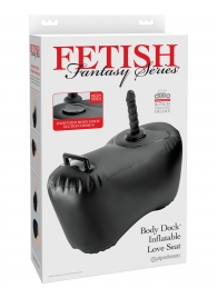 Черное надувное кресло с платформой для фиксации дилдо Body Dock Inflatable Love Seat - Pipedream - купить с доставкой в Бийске