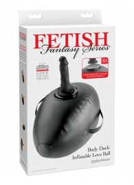 Черный надувной мяч с платформой для фиксации дилдо Body Dock Inflatable Love Ball - Pipedream - купить с доставкой в Бийске