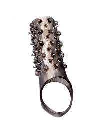 Дымчатая насадка на пенис с шипами и выпуклостями - 12,5 см. - Sex Expert - в Бийске купить с доставкой