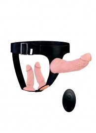 Женский страпон с 3 насадками и вибрацией - Erowoman-Eroman - купить с доставкой в Бийске