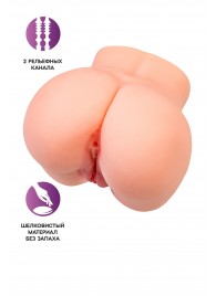 Реалистичный мастурбатор в форме попки с двумя любовными входами - No Name - в Бийске купить с доставкой