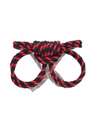Черно-красные наручники-оковы ’’Узел-омега’’ из хлопковой веревки - Pecado - купить с доставкой в Бийске