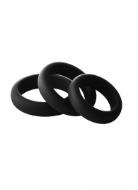 Набор из 3 черных эрекционных колец Smooth Silicone Cockring Pack - Dream Toys - в Бийске купить с доставкой