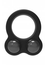 Черное эрекционное кольцо с утяжелителями Cockring Dual Weight - Dream Toys - в Бийске купить с доставкой