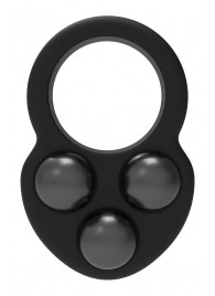 Черное эрекционное кольцо с утяжелителями - Dream Toys - в Бийске купить с доставкой