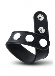 Черное эрекционное кольцо на кнопках - Blush Novelties - в Бийске купить с доставкой