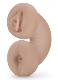 Телесный люминесцентный двусторонний мастурбатор Tasha - Blush Novelties - в Бийске купить с доставкой