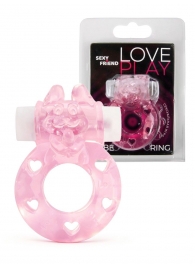 Розовое эрекционное виброкольцо в форме зайчика - 1137 - в Бийске купить с доставкой