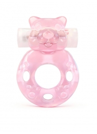 Розовое эрекционное виброкольцо в форме мишки - 1137 - в Бийске купить с доставкой