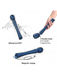 Синий вибромассажёр с насадками Man.wand Edgy - Manwan - в Бийске купить с доставкой