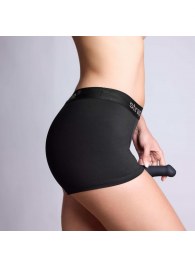 Черные трусики-боксеры для фиксации насадок Strap-on-me Harness Lingerie Allure - size XL - Strap-on-me - купить с доставкой в Бийске