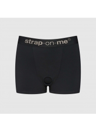 Черные трусики-боксеры для фиксации насадок Strap-on-me Harness Lingerie Allure - size XL - Strap-on-me - купить с доставкой в Бийске