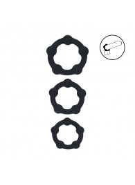 Набор из 3 эрекционных колец Beaded Silicone Cockring Set - Shots Media BV - в Бийске купить с доставкой