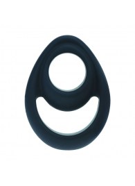 Черное эрекционное кольцо Double Ergo Silicone Cockring - Shots Media BV - в Бийске купить с доставкой