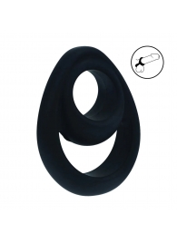 Черное эрекционное кольцо Double Ergo Silicone Cockring - Shots Media BV - в Бийске купить с доставкой