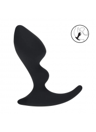 Черная анальная пробка для массажа простаты Double Ripple Silicone Prostate Massager - Shots Media BV - в Бийске купить с доставкой