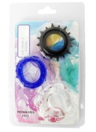 Набор из 3 эрекционных колец разного цвета и рельефа - Boys of Toys - в Бийске купить с доставкой