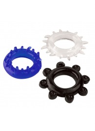 Набор из 3 эрекционных колец разного цвета и рельефа - Boys of Toys - в Бийске купить с доставкой