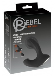 Черная анальная вибропробка с функцией расширения RC Butt Plug with 3 functions - Orion - в Бийске купить с доставкой