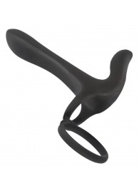 Черная насадка на член с вибрацией Couple’s Vibrator - Orion - в Бийске купить с доставкой