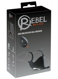 Черная вибронасадка для эрекции и стимуляции мошонки Cock ring with RC ball massager - Orion - в Бийске купить с доставкой