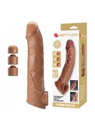 Карамельный фаллоудлинитель с подхватом мошонки Silas - 26 см. - Baile - в Бийске купить с доставкой