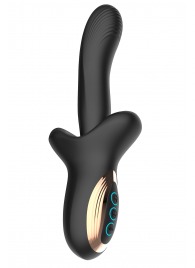 Черный вибратор с постукивающим эффектом - 22 см. - Secwell