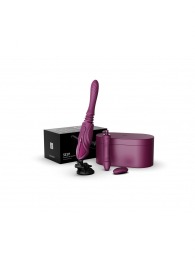 Фиолетовая секс-машина с функцией нагрева, насадками и присоской Sesh - Zalo - купить с доставкой в Бийске