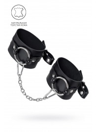 Черные оковы из толстой кожи с люверсами - Pecado - купить с доставкой в Бийске