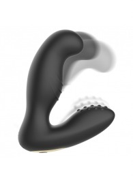 Черный вибромассажер простаты с ротацией и пультом ДУ - Ibiza - в Бийске купить с доставкой