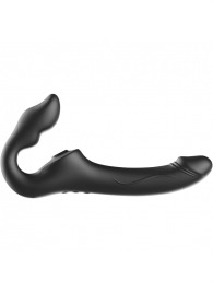 Черный безремневой страпон с 3 моторами - Ibiza - купить с доставкой в Бийске