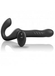 Черный безремневой страпон с вибрацией и возвратно-поступательными движениями - 24 см. - Ibiza - купить с доставкой в Бийске