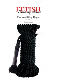 Черная веревка для фиксации Deluxe Silky Rope - 9,75 м. - Pipedream - купить с доставкой в Бийске