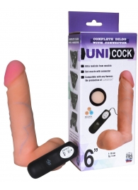 Фаллическая насадка Харнесс UNICOCK 6  с вибрацией - 18 см. - LOVETOY (А-Полимер) - купить с доставкой в Бийске