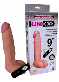 Фаллическая насадка Харнесс UNICOCK 9  с вибрацией - 24 см. - LOVETOY (А-Полимер) - купить с доставкой в Бийске