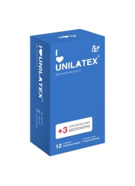 Классические презервативы Unilatex Natural Plain - 12 шт. + 3 шт. в подарок - Unilatex - купить с доставкой в Бийске