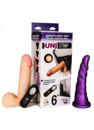 Вибрострапон с двумя насадками UniStrap - 18 и 18 см. - LOVETOY (А-Полимер) - купить с доставкой в Бийске