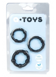 Набор из 3 чёрных эрекционных колец A-toys - A-toys - в Бийске купить с доставкой