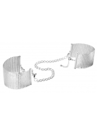 Серебристые наручники-браслеты Desir Metallique Handcuffs - Bijoux Indiscrets - купить с доставкой в Бийске