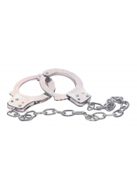 Наручники из металла с длинной цепочкой CHROME HANDCUFFS METAL HANDCUFFS W. KEY - NMC - купить с доставкой в Бийске