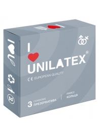 Презервативы с рёбрами Unilatex Ribbed - 3 шт. - Unilatex - купить с доставкой в Бийске