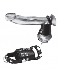 Кольцо на член и мошонку Cock Ring With 2  Ball Stretcher And Optional Weight Ring - BlueLine - в Бийске купить с доставкой