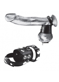 Утяжка на пенис и мошонку Cock Ring With 1.5  Ball Stretcher And Optional Weight Ring - BlueLine - купить с доставкой в Бийске