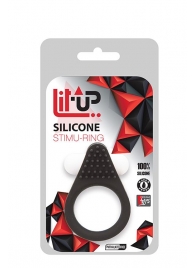 Чёрное эрекционное кольцо LIT-UP SILICONE STIMU RING 1 BLACK - Dream Toys - в Бийске купить с доставкой